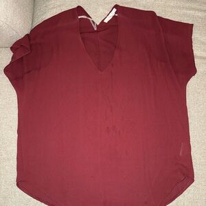 Lush Deep Red Women's Blouse